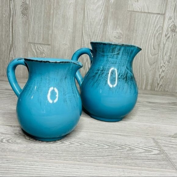 De Silva Italian Glazed Pottery Pitchers turquoise kitchen decoration - Picture 2 of 6